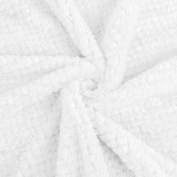 Flannel Fleece Bed Blankets Microfiber Plush 330GSM 66"x90" White - Picture 5 of 6